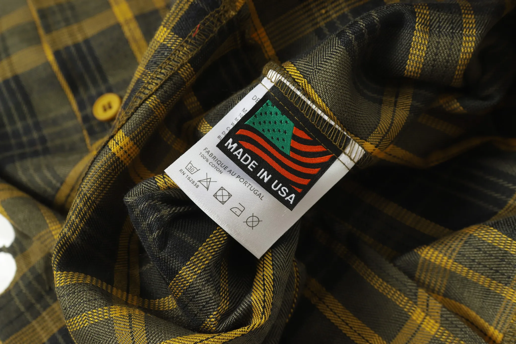 P116 388 DENIM TEARS Kapok European and American trendy brand high-quality plaid short-sleeved shirt set Color Red Gray Yellow Size S-XL